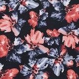 Satin Polyester Flower Coral Black - Ribes y Casals