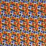 Satin Polyester Painted Flower Navy - Ribes y Casals