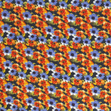Satin Polyester Painted Flower Navy - Ribes y Casals