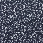 Satin Polyester Lines Floral Navy - Ribes y Casals