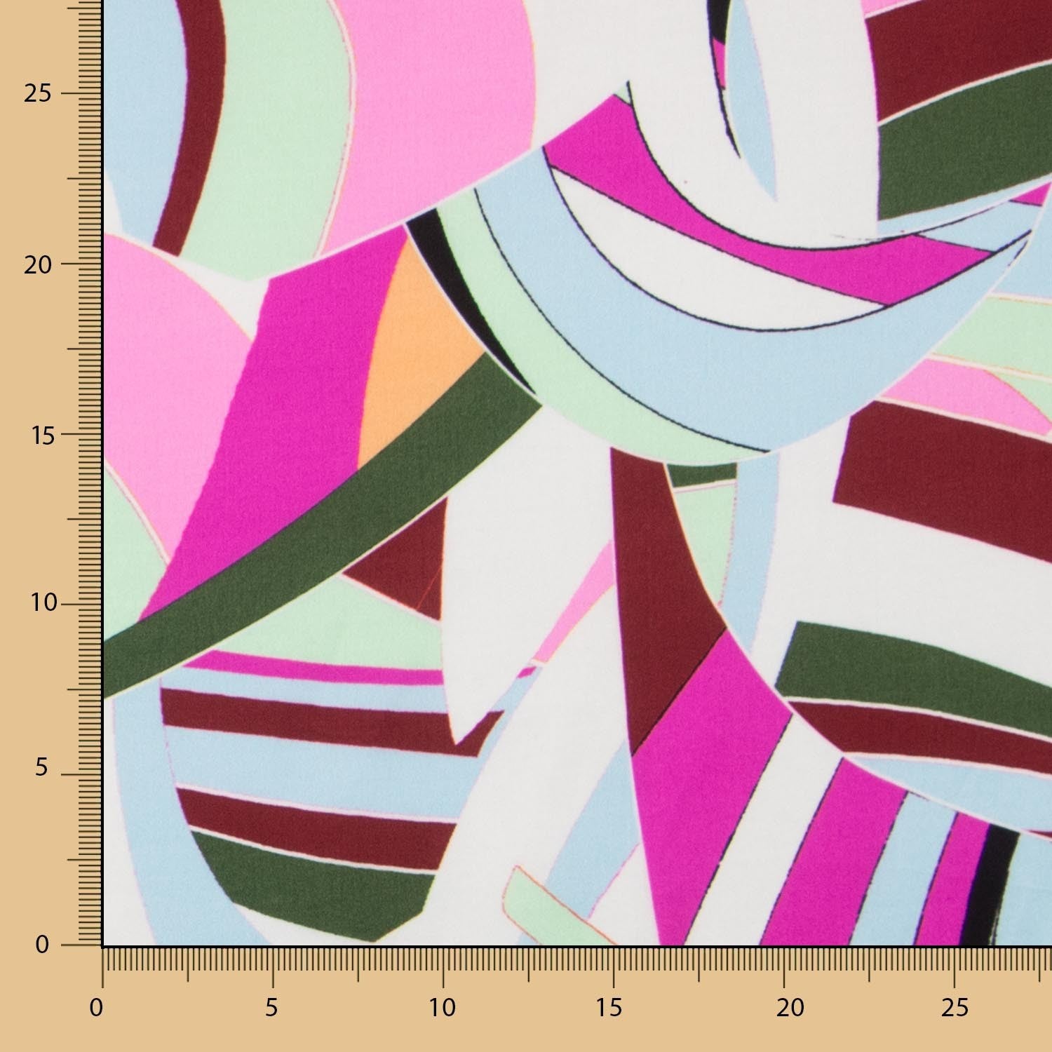 Italian Satin Silk Abstract Violet - Ribes y Casals