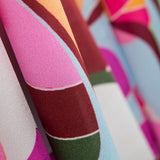 Italian Satin Silk Abstract Violet - Ribes y Casals