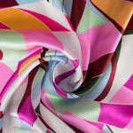 Italian Satin Silk Abstract Violet - Ribes y Casals