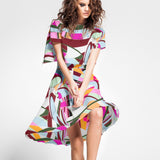 Italian Satin Silk Abstract Violet - Ribes y Casals