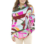 Italian Satin Silk Abstract Violet - Ribes y Casals