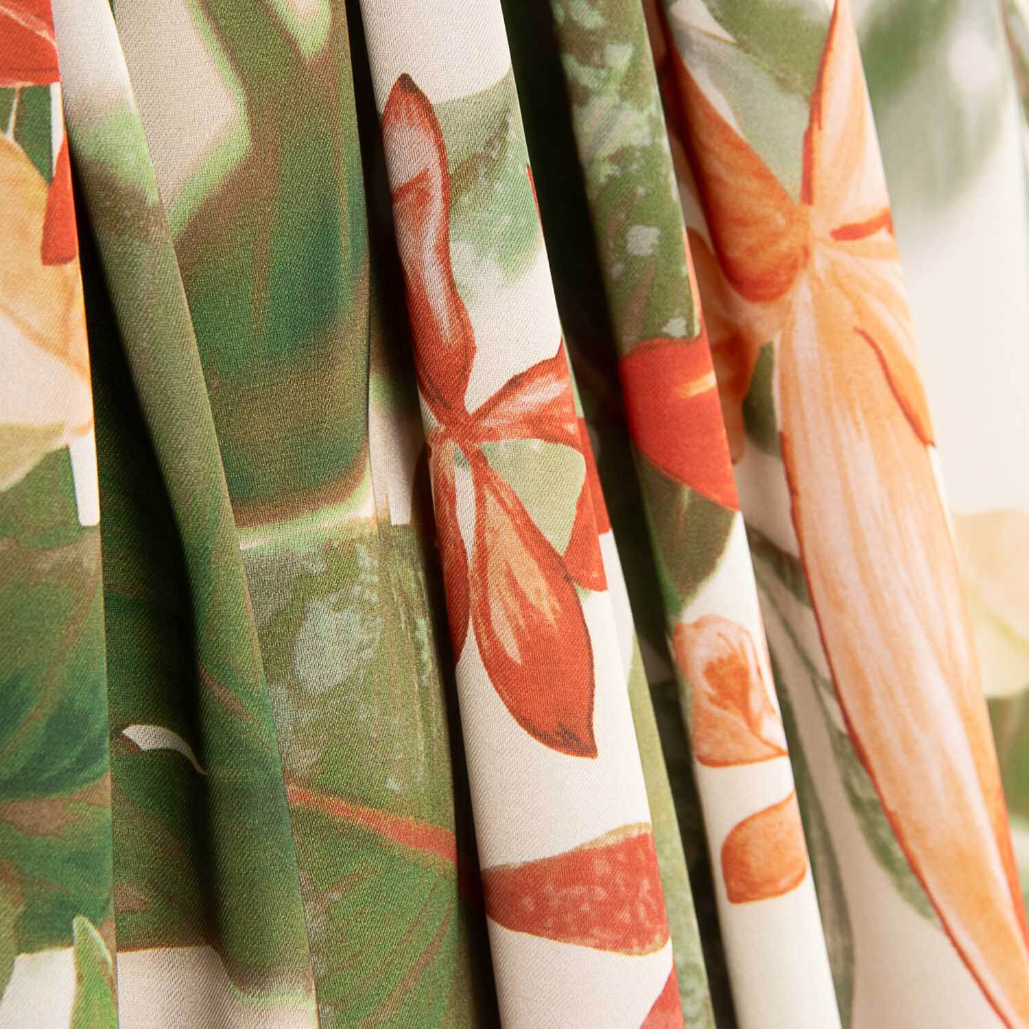 Polyester Satin with Tropical Orchid Print - Ribes y Casals