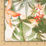 Polyester Satin with Tropical Orchid Print - Ribes y Casals