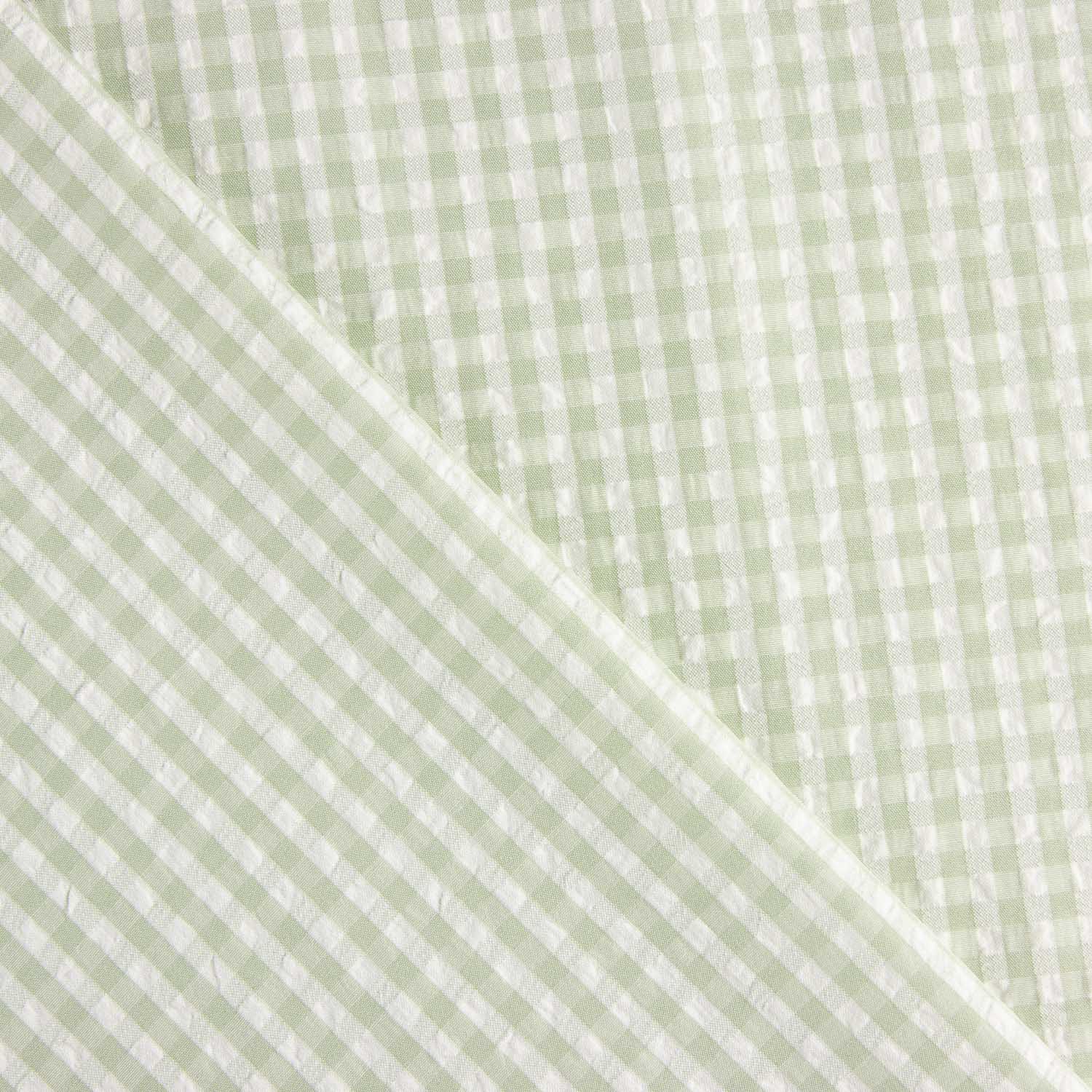 Seersucker Tencel Mini Green Check - Ribes y Casals