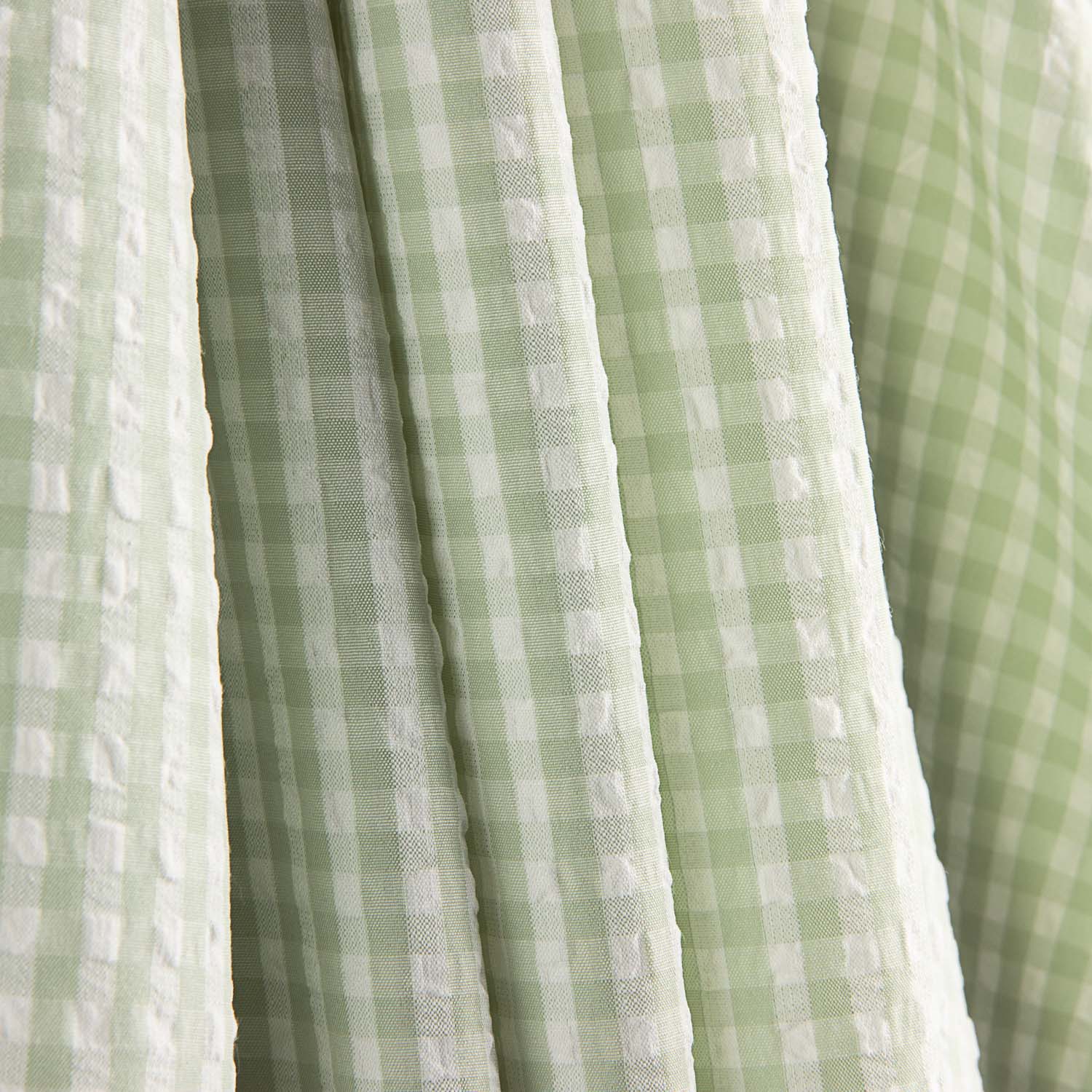 Seersucker Tencel Mini Green Check - Ribes y Casals