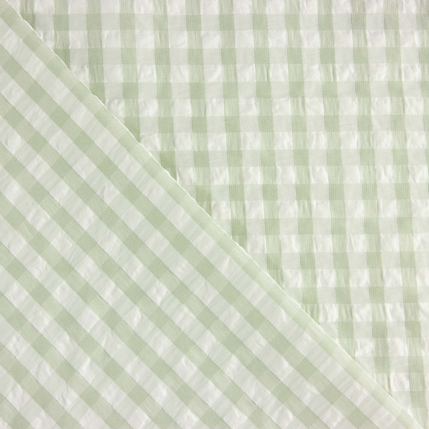 Seersucker Tencel Maxi Green Check - Ribes y Casals