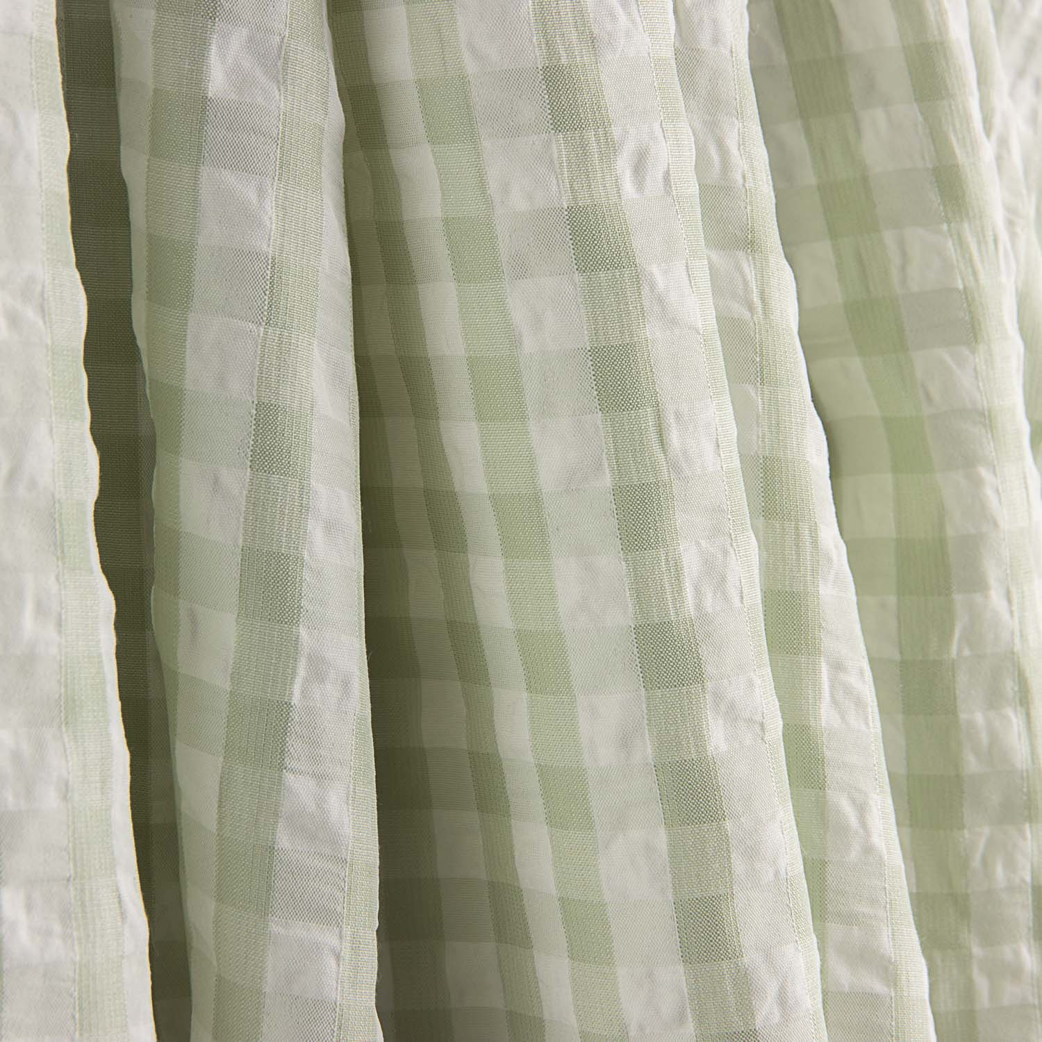 Seersucker Tencel Maxi Green Check - Ribes y Casals