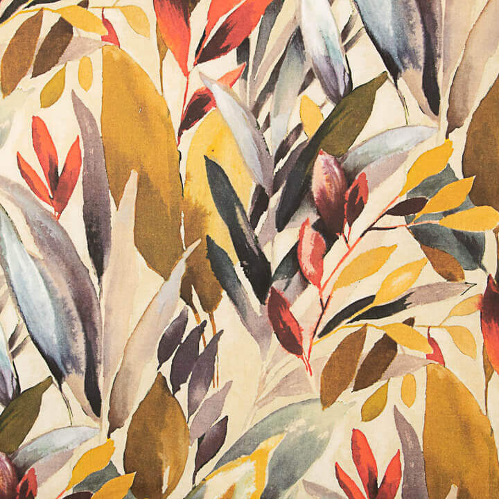 Terracotta Watercolour Jungle Print Cotton Canvas - Ribes y Casals