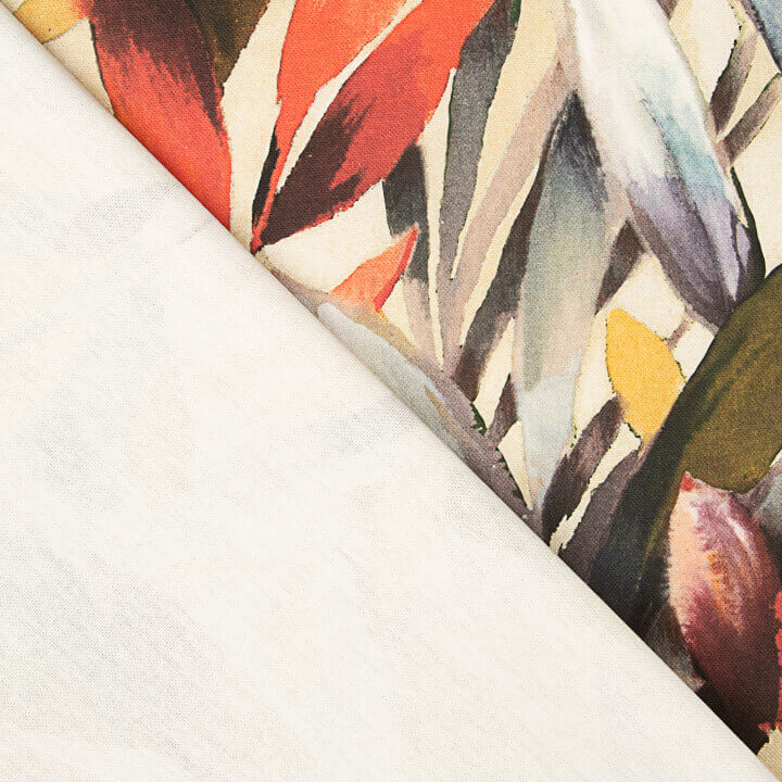Terracotta Watercolour Jungle Print Cotton Canvas - Ribes y Casals