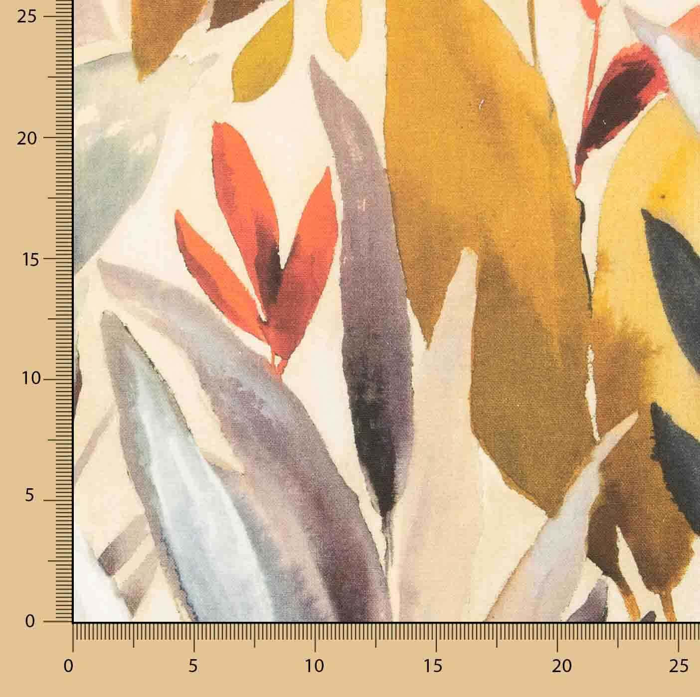 Terracotta Watercolour Jungle Print Cotton Canvas - Ribes y Casals
