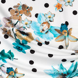 Stretch Floral Dots Turquoise - Ribes y Casals