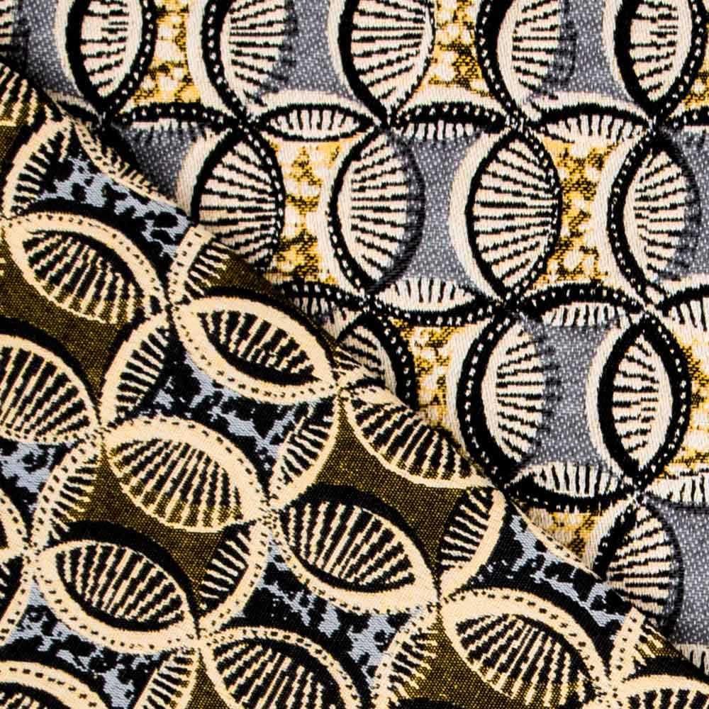 Jacquard Upholstery Yellow Circles - Ribes y Casals