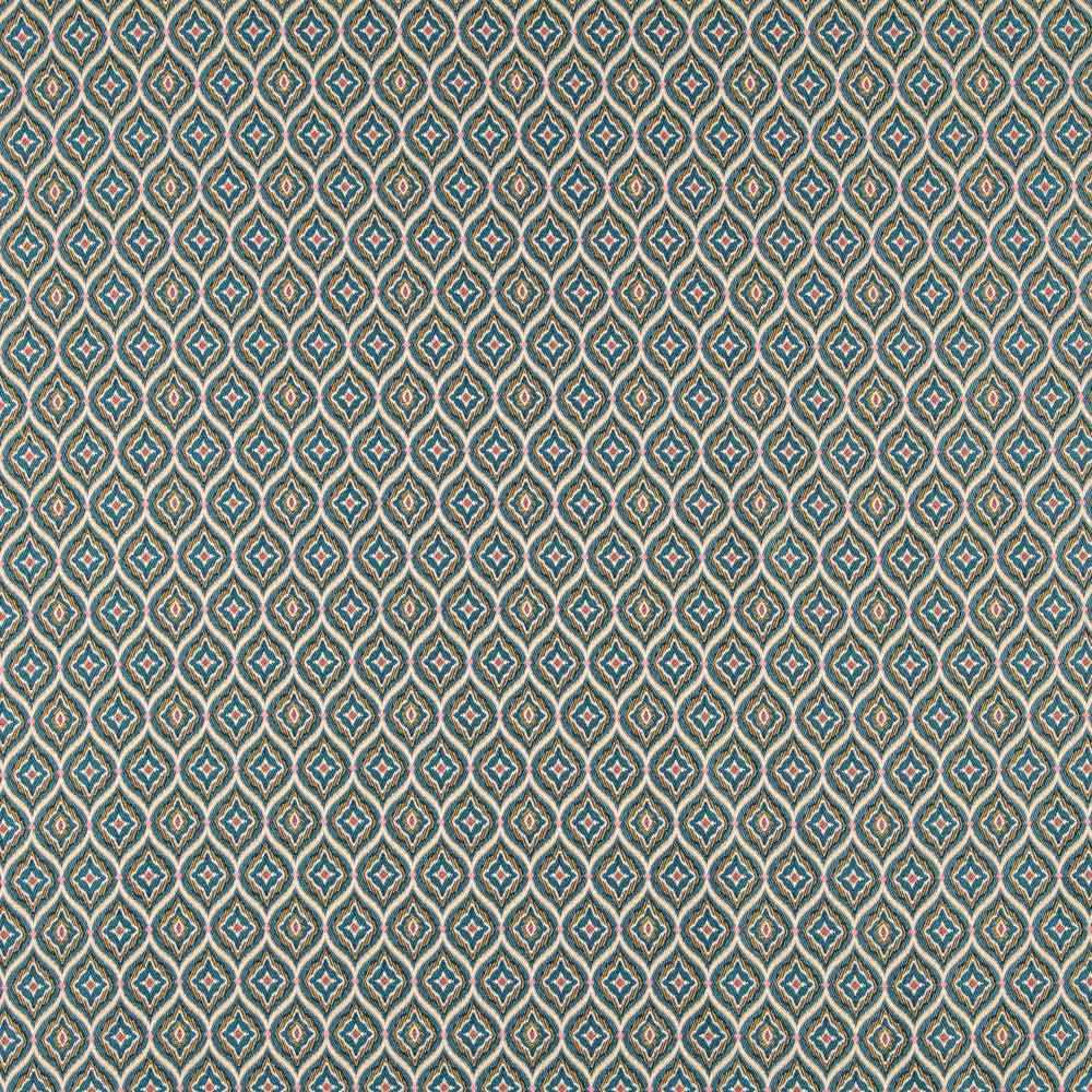 Middle Age Jacquard Fabric Aqua - Ribes y Casals