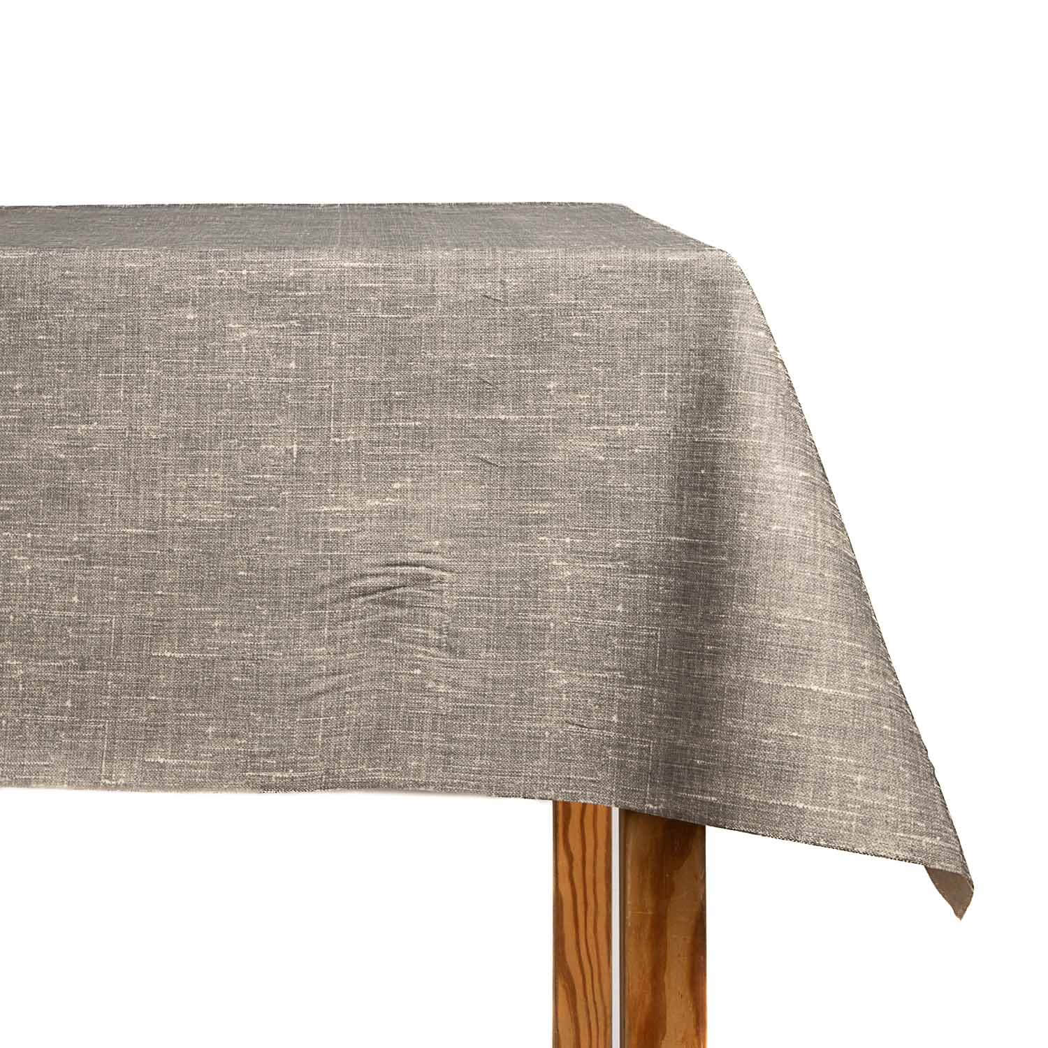 Natural Linen Resin-Coated Tablecloth, Grey - Ribes y Casals
