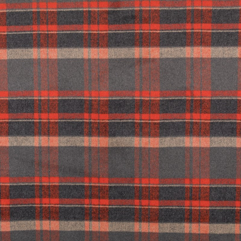 Coat Fabric Flanelle Checks Orange - Ribes y Casals