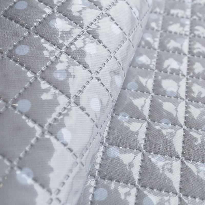 Fabric Quilted Glossy Dotted Grey - Ribes y Casals