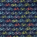 Cotton Printed Bikes Black - Ribes y Casals