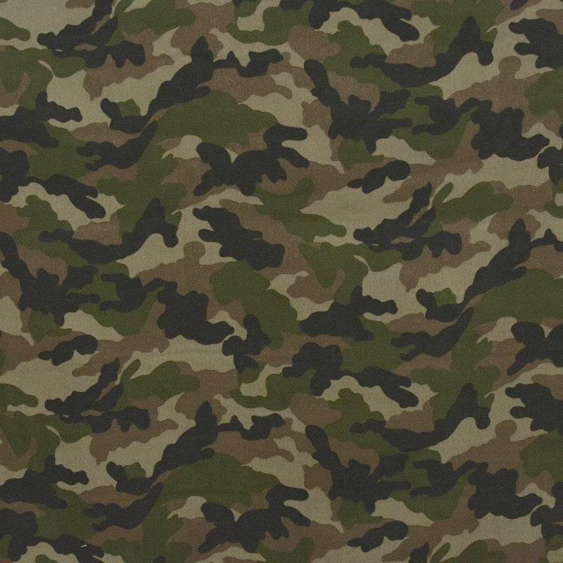 Military Printed Cotton Fabric Beige - Ribes y Casals