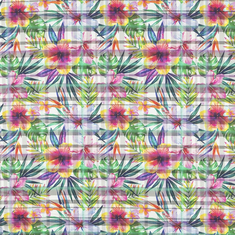 Cotton Fabric Multicolor Tropical Background - Ribes y Casals
