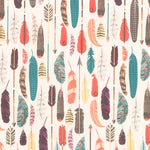 Cotton Printed Indian Feather Ecru - Ribes y Casals