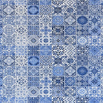 Cotton Printed Mosaic Blue - Ribes y Casals
