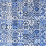 Cotton Printed Mosaic Blue - Ribes y Casals