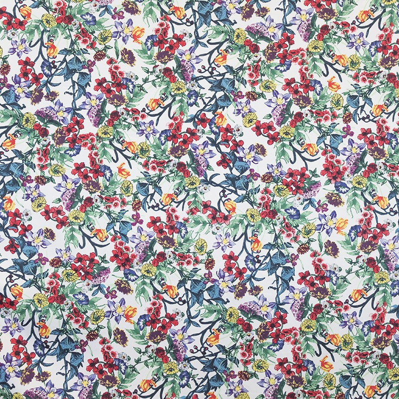 Spandex Cotton Floral White - Ribes y Casals