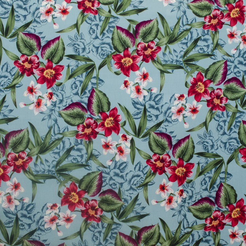 Bambula Viscose Flower Turquoise - Ribes y Casals