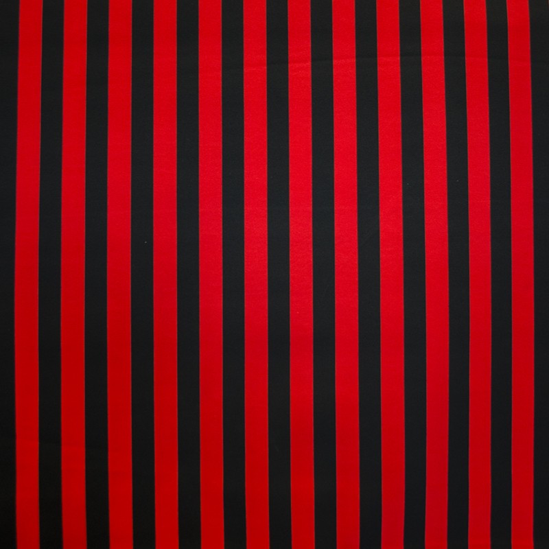 Crepe Bi-stretch Stripes Red White - Ribes y Casals