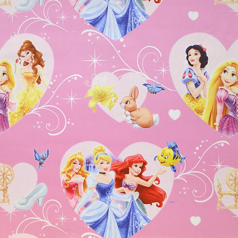 Disney Princesses Black Out Fabric Pink - Ribes y Casals