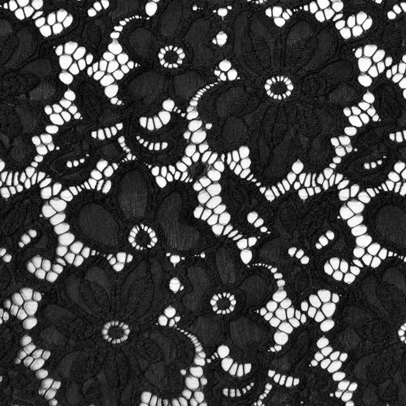 Stretch Lace Flower Black - Ribes y Casals