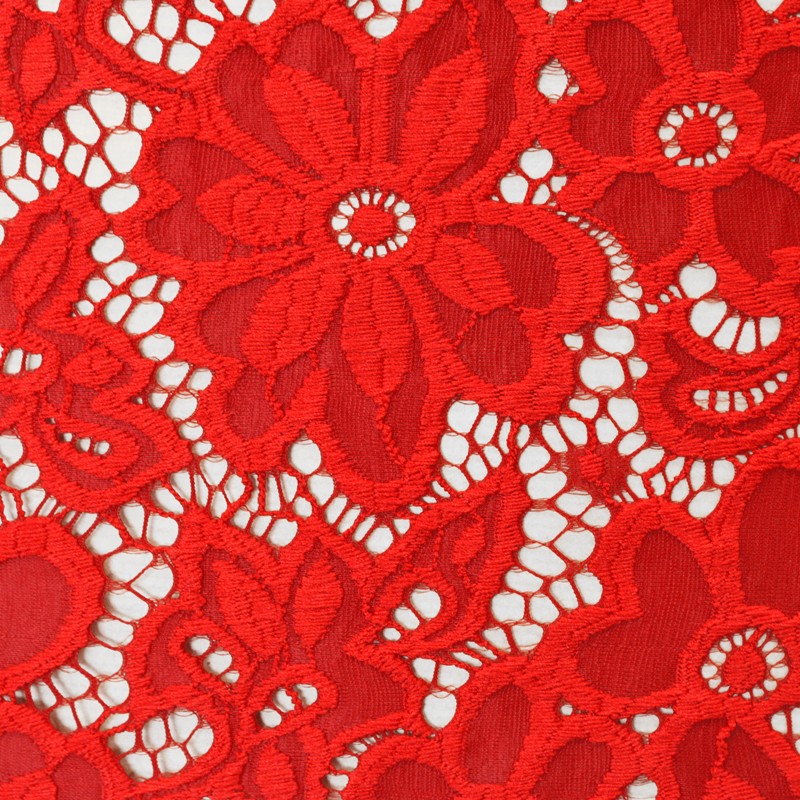 Stretch Lace Flower Red - Ribes y Casals