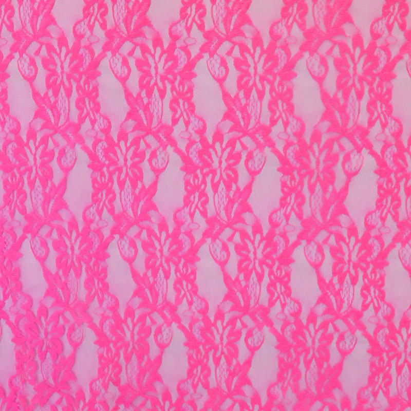Elastic Lace Fabric Neon Pink - Ribes y Casals