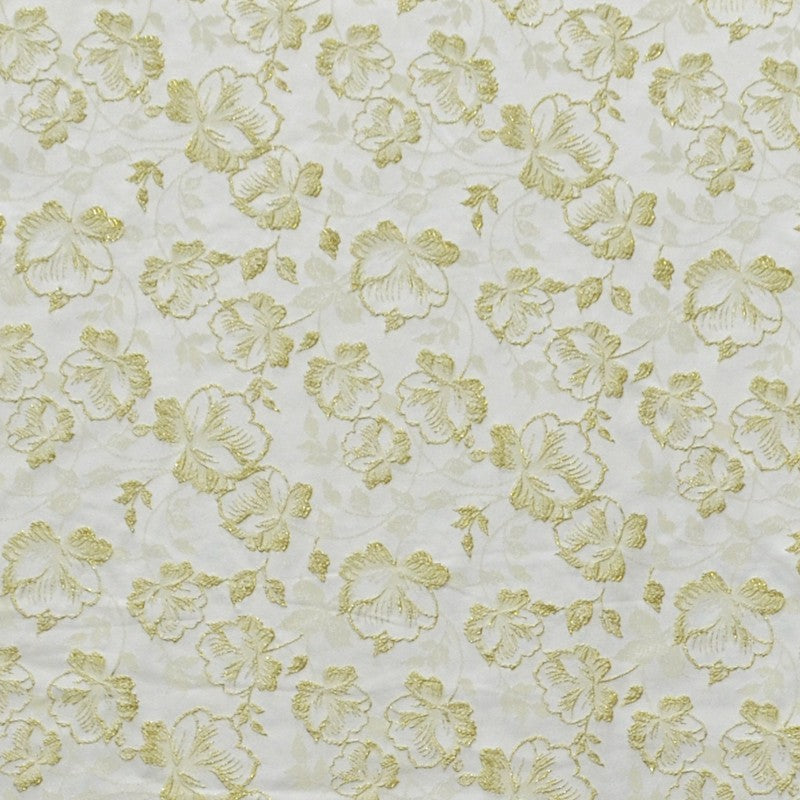 Brocade Fabric Metallic Flower Gold - Ribes y Casals