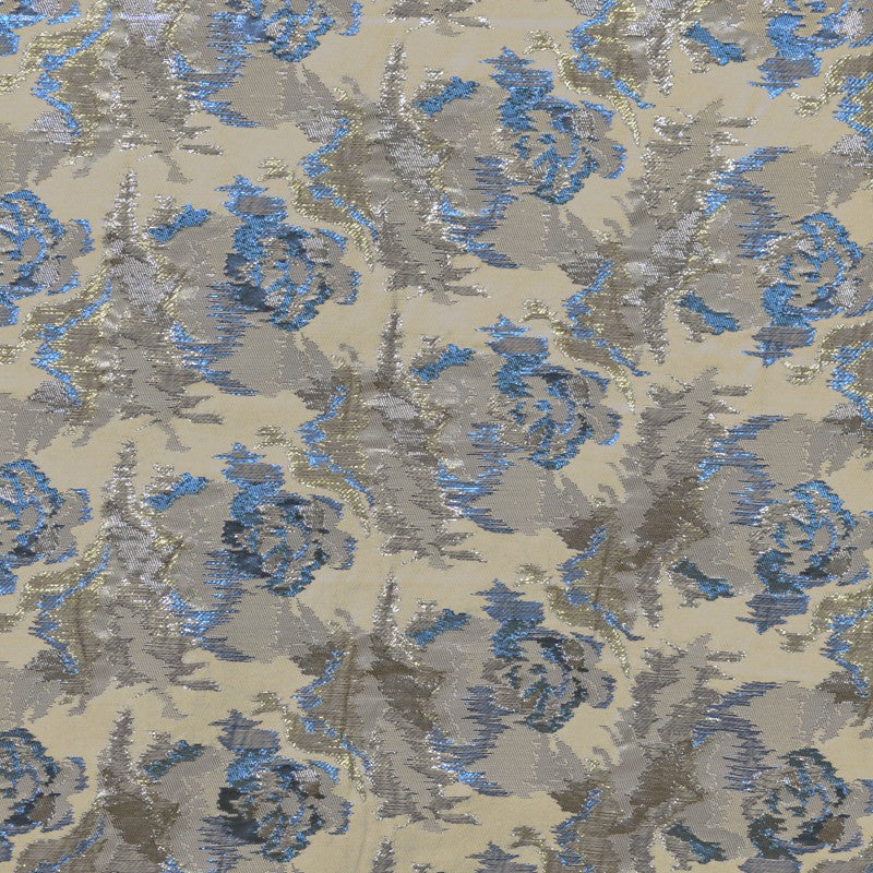 Brocade Fabric Metallic Gold Brown Beige Background - Ribes y Casals