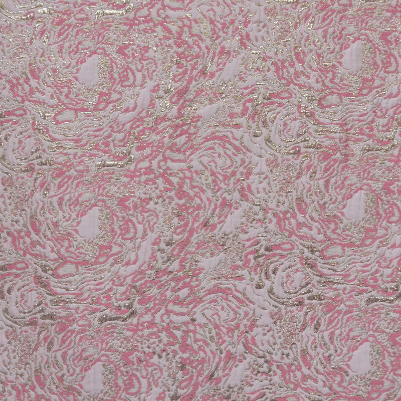 Brocade Fabric Metallic Gold Coral - Ribes y Casals