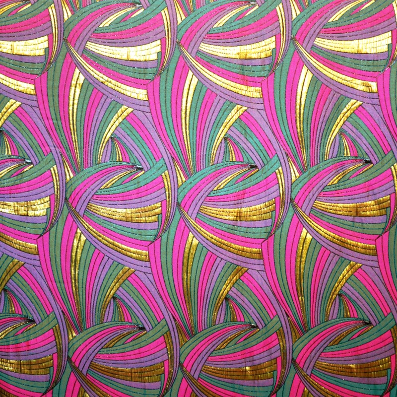 Brocade Fabric Waves Emerald - Ribes y Casals