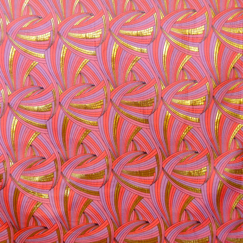 Brocade Fabric Waves Fuchsia - Ribes y Casals