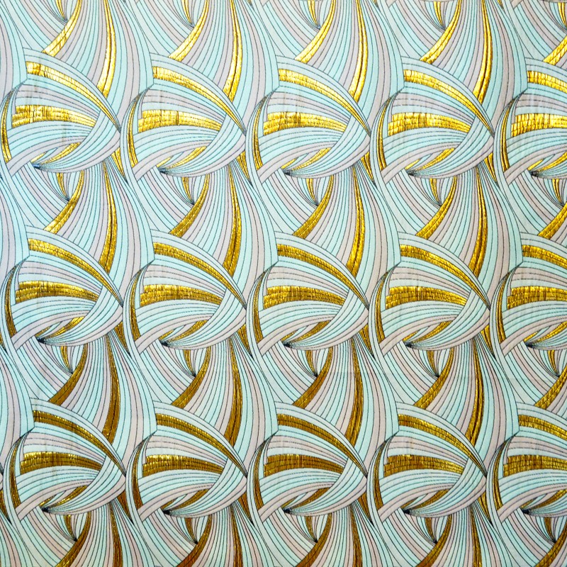 Brocade Fabric Waves Aquamarine - Ribes y Casals