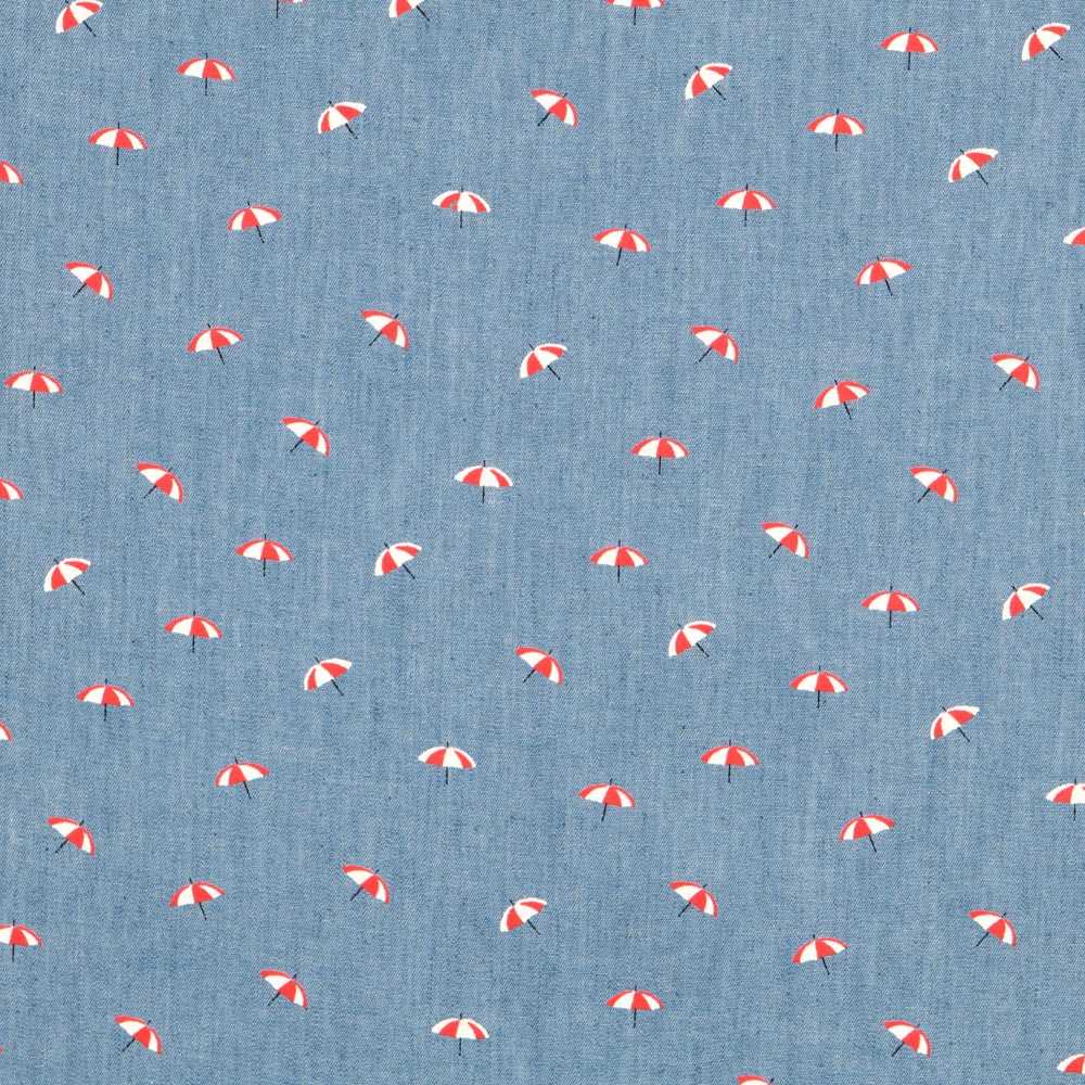 Chambray Fabric Red Umbrella - Ribes y Casals