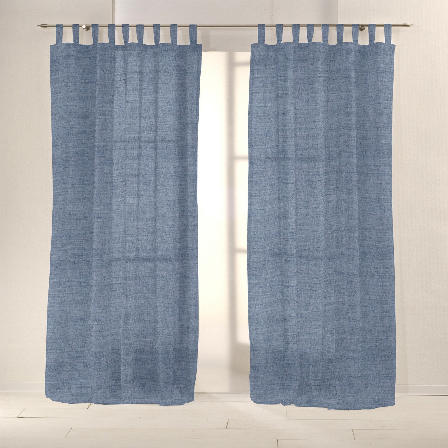 Blue Linen Weighted Curtain Fabric - Ribes y Casals