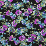 Tela Crepe Estampada Flor Pequeña Oriental Verde - Ribes y Casals