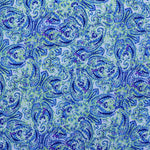 Tela Crepe Estampada Flor Pequeña Oriental Verde - Ribes y Casals