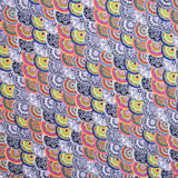 Tela Crepe Estampada Flor Pequeña Oriental Verde - Ribes y Casals