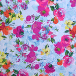 Tela Crepe Estampada Flor Pequeña Oriental Verde - Ribes y Casals