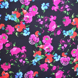 Tela Crepe Estampada Flor Pequeña Oriental Verde - Ribes y Casals